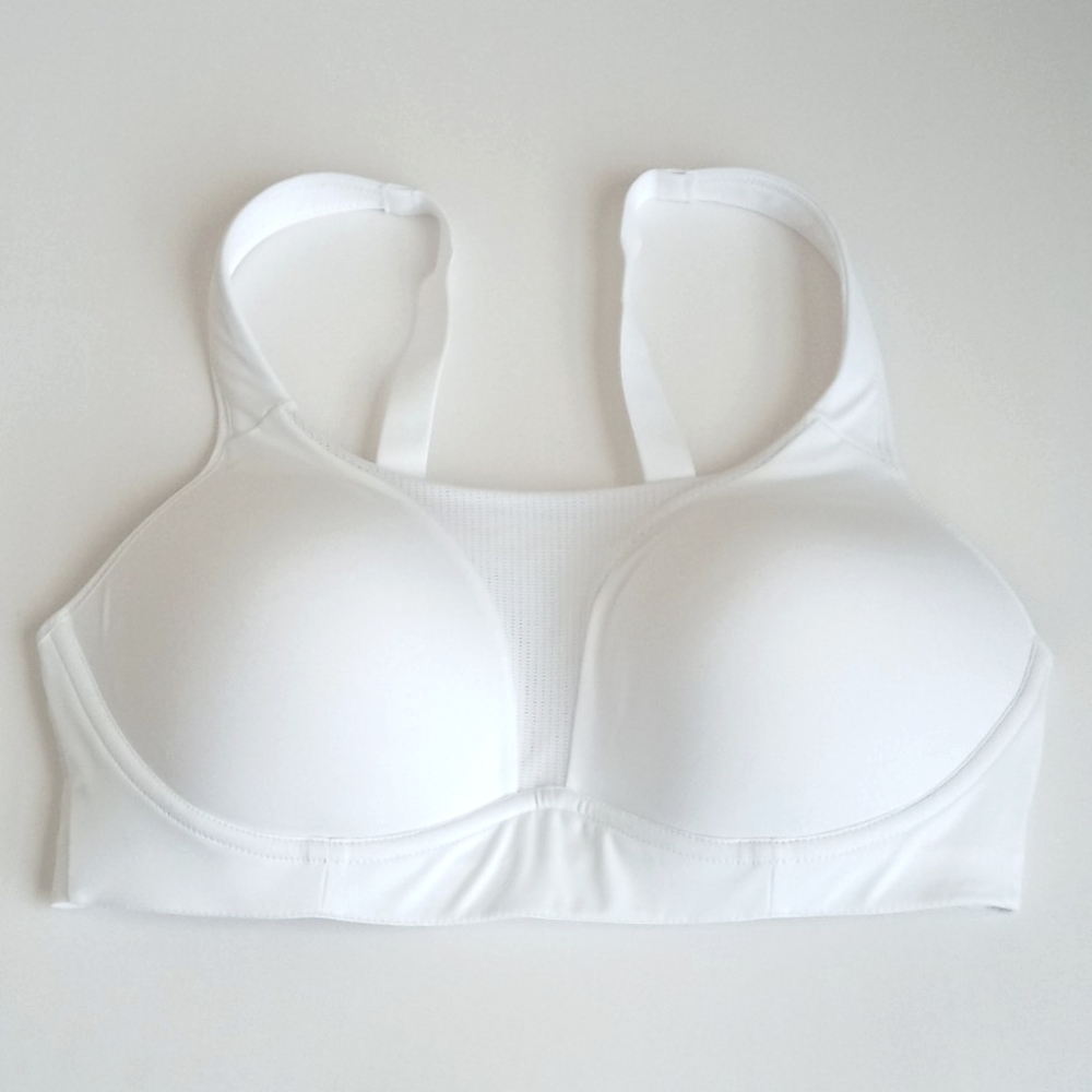 SYROKAN Women's White High Impact Padded Wireless Sports Bra 36D - Picture 16 of 16